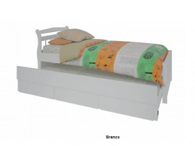 Cama Solteiro Bibox com Cama Auxiliar Marsala 803